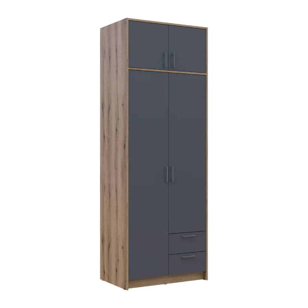 Шафа для одягу Doros Ронді з антресоллю Дуб Артизан/Графіт 2ДСП 82х52х236 DRS-011663 (80737808) Дніпро - фото 6