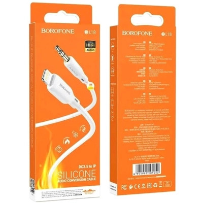 Кабель мультимедійний Lightning to 3.5mm M 1.0m BL18 white BOROFONE (6941991101052) Вінниця - фото 3