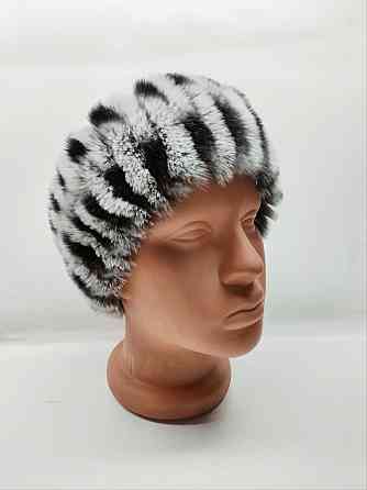 Хутряна пов'язка на голову жіноча із кролика Rex Шиншиловий Харків