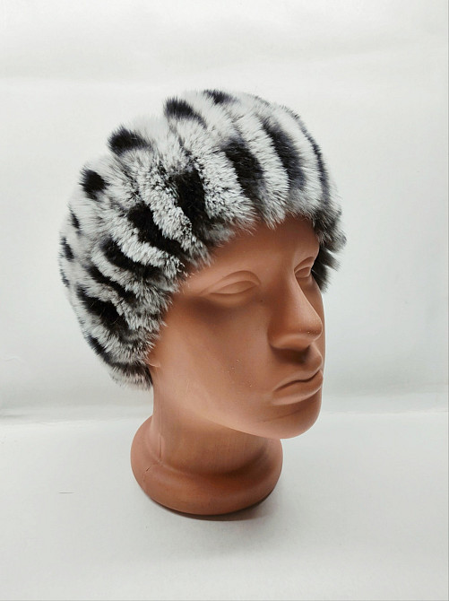 Хутряна пов'язка на голову жіноча із кролика Rex Шиншиловий Харків - фото 1