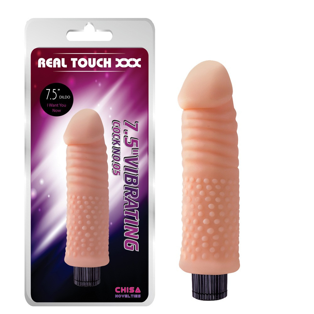 Вибратор реалистичный с рельефом Chisa Real Touch Cock No.05, бежевый Sex Aura Киев - изображение 1