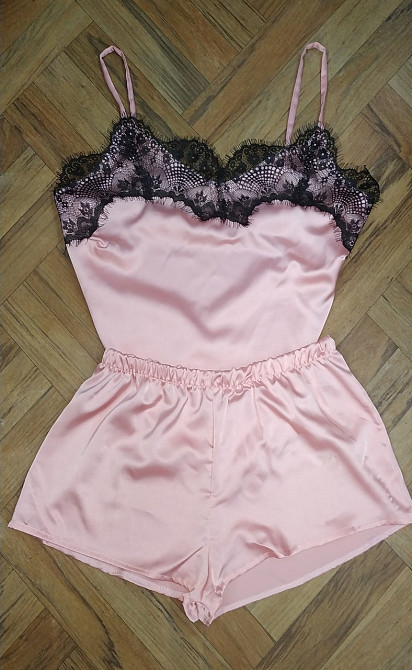 Шелковая пижама женская Пудровый 4XL Харьков - изображение 1