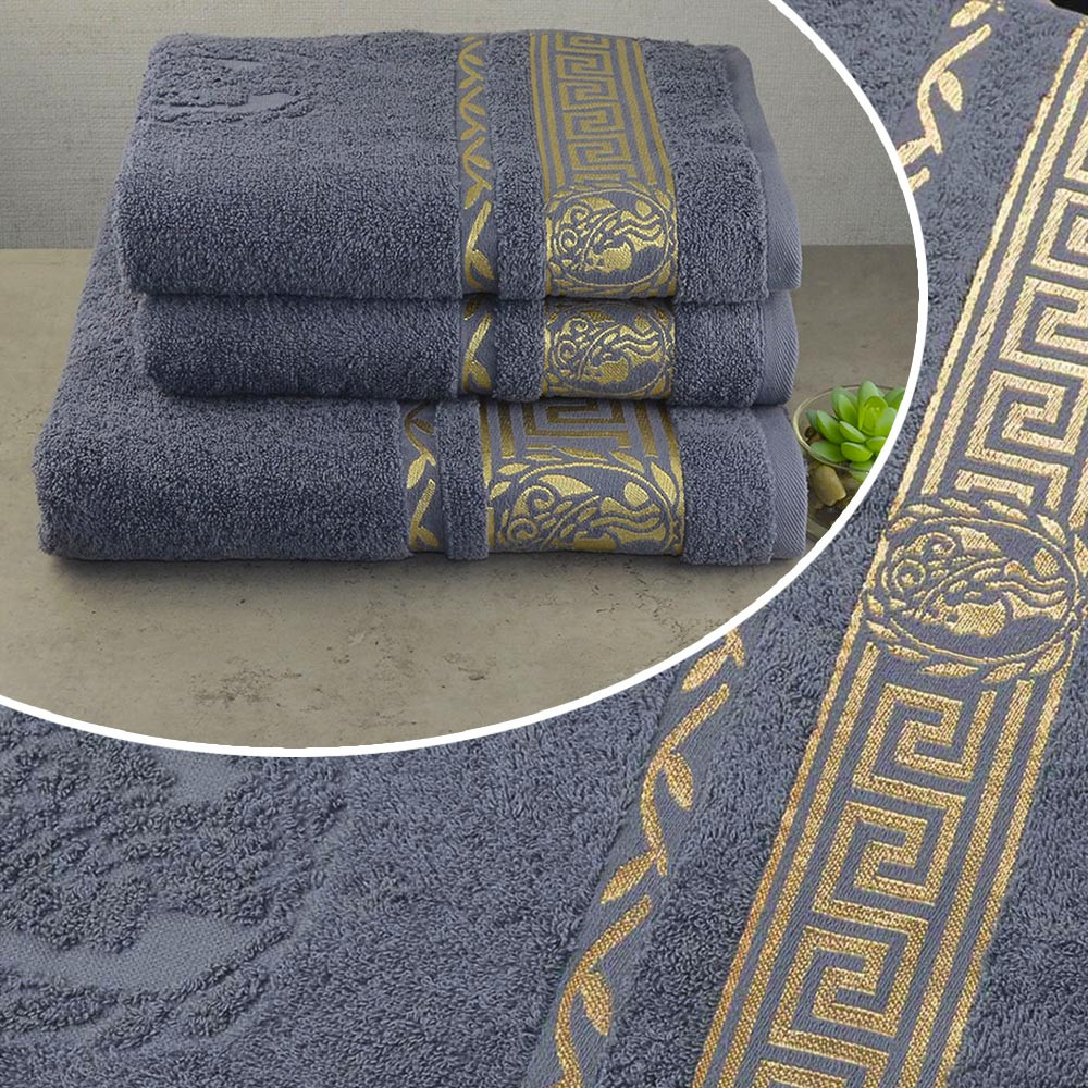 Набір махрових рушників 3шт GM Textile 50х90см, 50х90см, 70х140см Caesar 450г / м2 (Сірий) Суми - фото 1