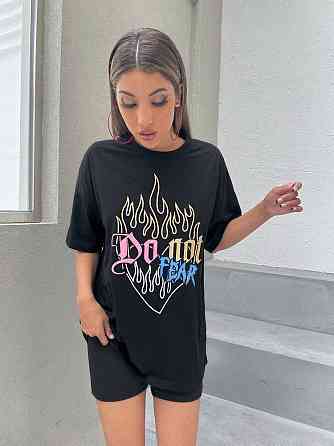 Футболка жіноча з принтом  48 Чорний 2664087672 Дніпро