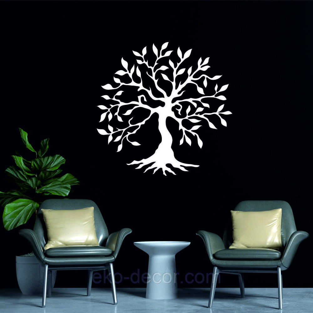 Декоративне настінне Панно «Дерево серце» Декор на стіну 70*33 см, Білий Київ - фото 2