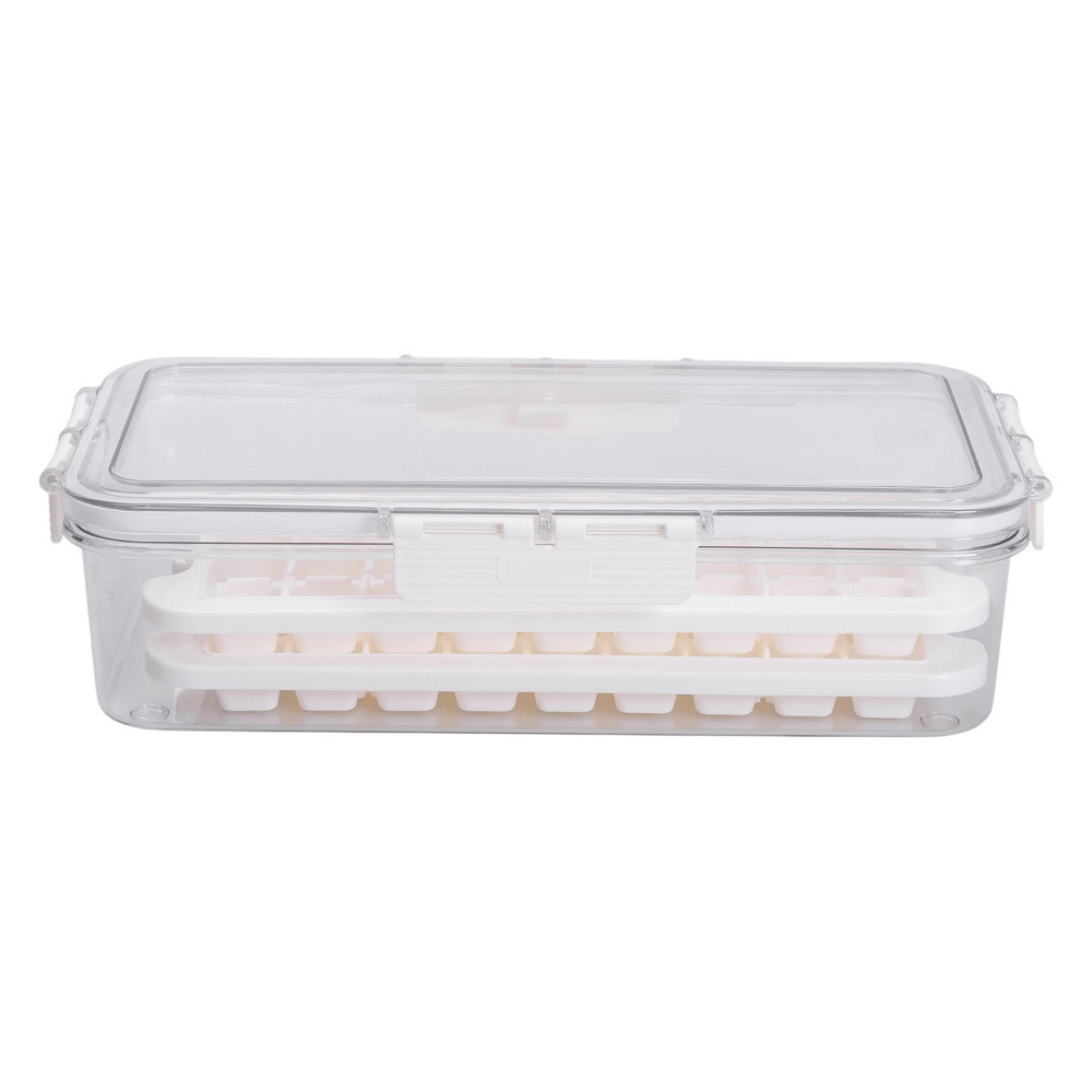 Контейнер для заморозки льда с крышкой 72 отсека 30.5х16х7.5 см пищевой контейнер пластиковый Бежевый HP-27-9 Киев - изображение 4