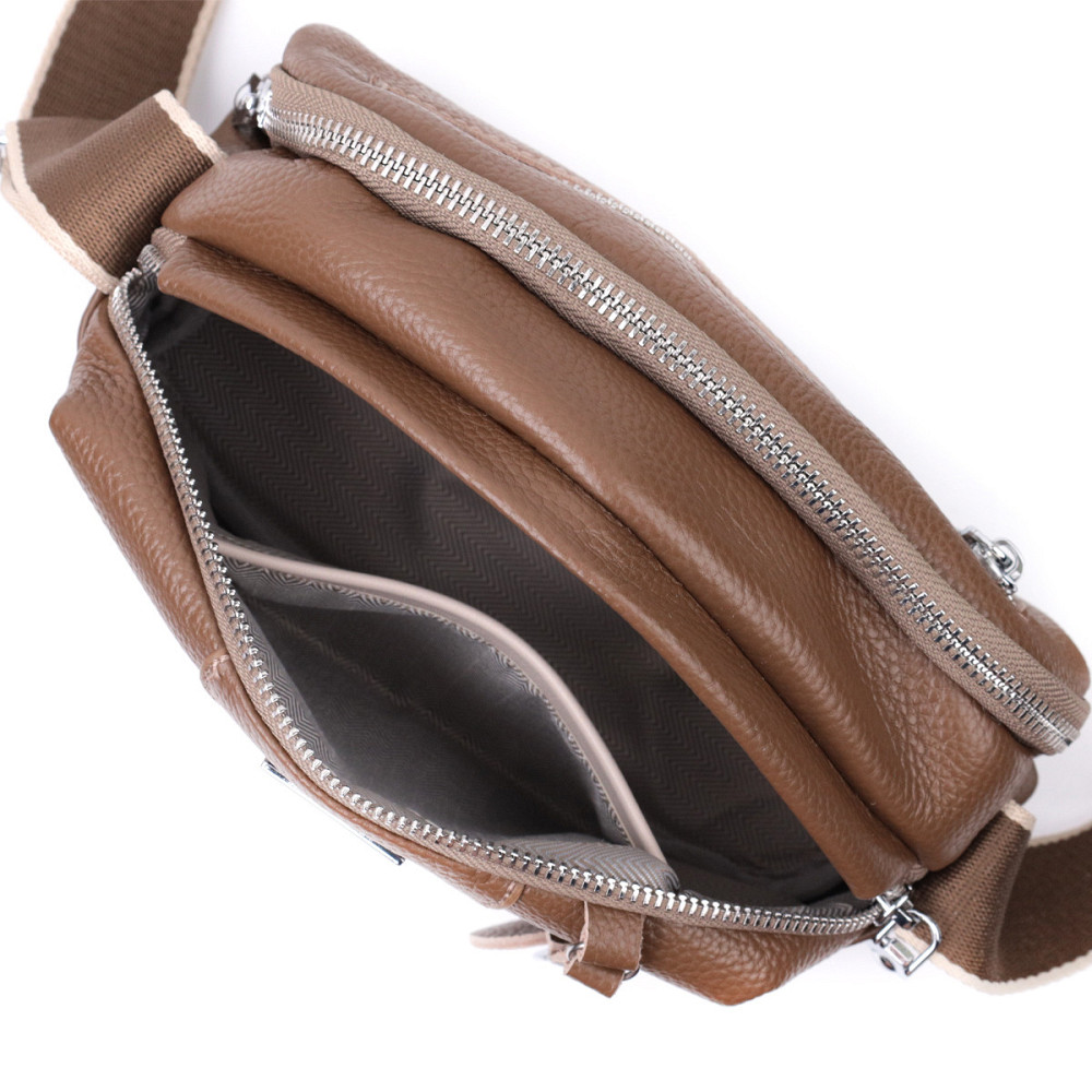 Модная сумка на каждый день с двумя отделениями из натуральной кожи Vintage 22596 Коричневый Киев - изображение 9