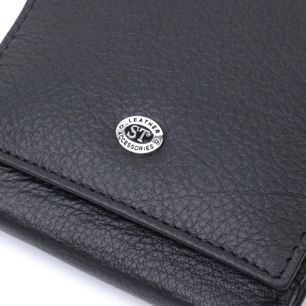 Гарний гаманець для жінок із натуральної шкіри ST Leather 22709 Чорний Київ - фото 7