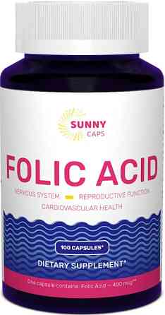 Фолієва кислота Sunny Caps Folic Acid Powerful 400 мкг 100 капс Київ