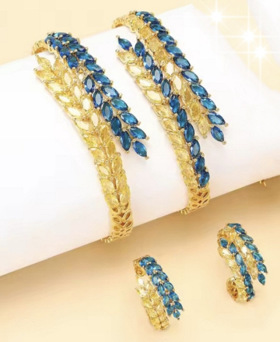 Браслет + каблучка жовто-блакитні колоски Смела - изображение 1