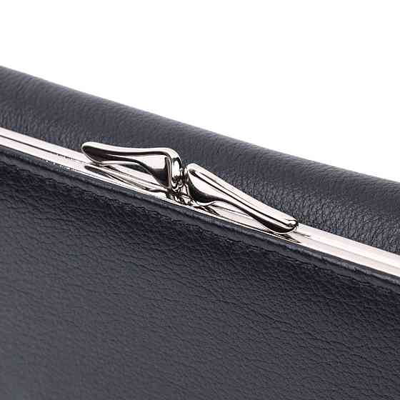 Добротное женское портмоне с карманом для монет из натуральной кожи ST Leather 22691 Черный Киев