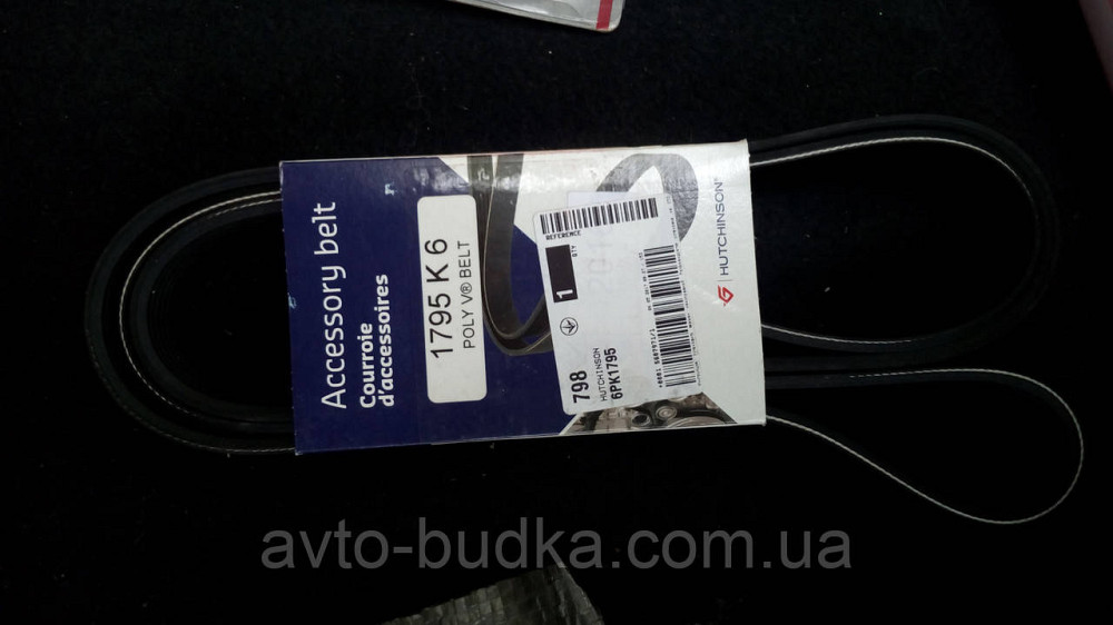 Поліклинові ремінь генератора на FIAT BRAVA 1.9JTD HUTCHINSON 1795K6 Новий Розділ - фото 1
