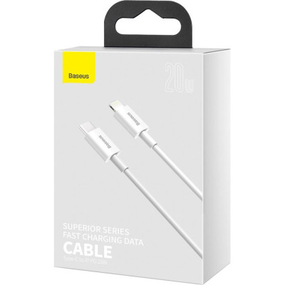 Дата кабель USB-C to Lightning 2.0m 20W white Baseus (CATLYS-C02) Вінниця - фото 4