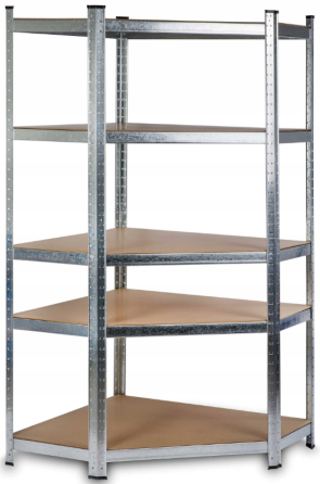 Стелаж металевий поличний кутовий Humberg 180 x 90 x 40 см (HR-817) Київ