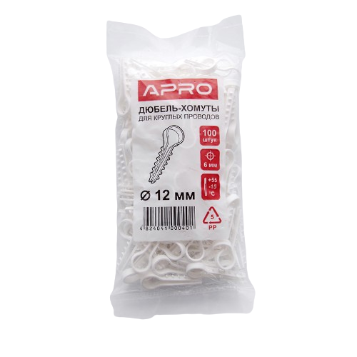Дюбель-ялинка 12мм для круглого кабелю білий 100шт/уп APRO Житомир - изображение 4