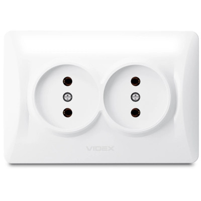 Розетка Videx BINERA 2ая (VF-BNSK2-W) Вінниця - фото 1