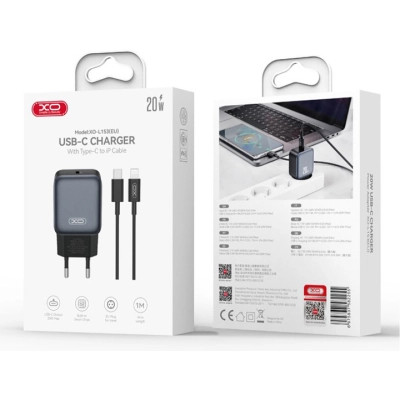 Зарядний пристрій XO USB-C PD20W Black (L153.black) Вінниця - фото 3