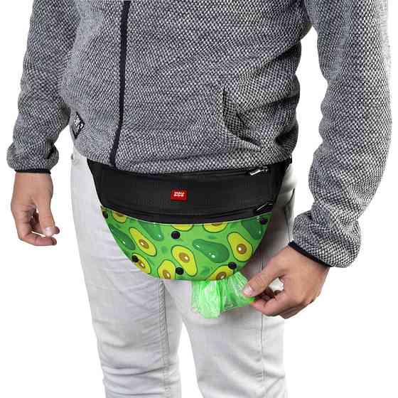 Поясна сумка-бананка WAUDOG Family для корму та аксесуарів, малюнок "Авокадо", розмір 33*17*10 см Вінниця