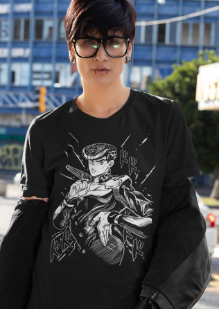 Футболка для мальчика аниме Джосуке Кира Джоджо С оверсайз (рост от 165 до 180 ) Черний AnimeJ0777m Днепр