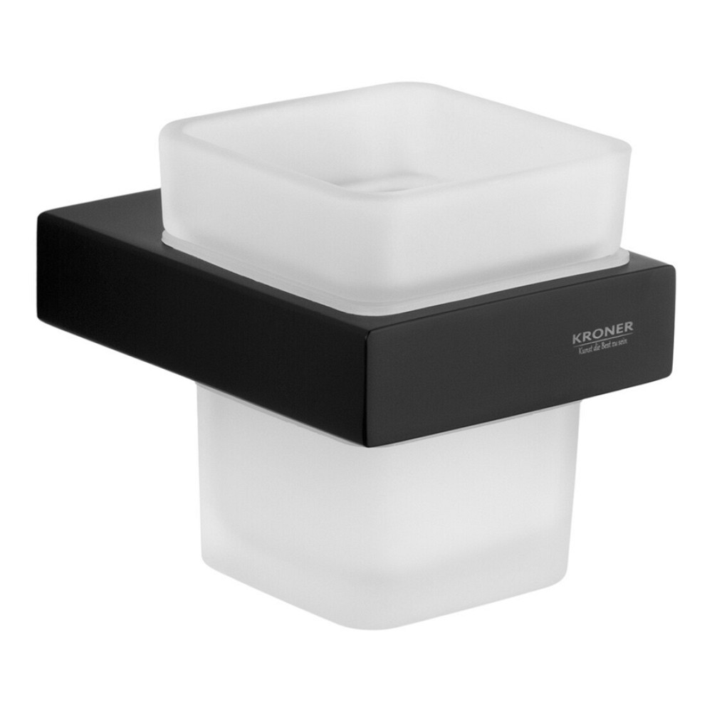 Склянка з тримачем для зубних щіток Kroner KRP Edelstahl Kubus - SCH3906 білий/чорний Київ - фото 1