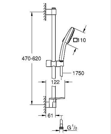 Душовий гарнітур Grohe Tempesta Cube 110, 2 режими   ( 26907003 ) 26794 Харьков