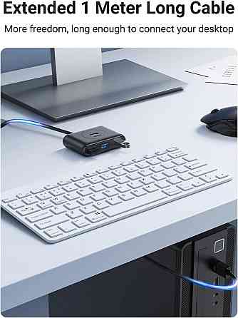 Хаб адаптер перехідник UGREEN CR113 USB 3.0 Hub 1m, колір чорний UGR-20291 Одеса