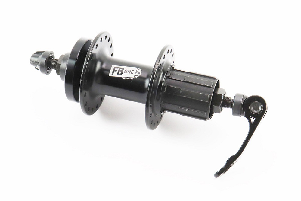 Втулка задня MTB алюмінієва 14Gx36H під касету 8-11зв, Disk-brake, 2 пром-підшипники 6200 2RS, кріпл. ексцентрик, чорна FB-A282В Київ - фото 1