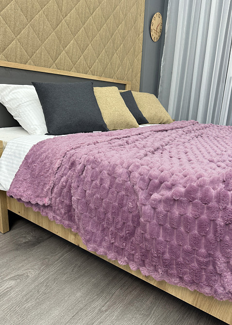 Плед-покривало 210х210 см (+-5см) Соти Ліловий (87-208) Київ - фото 2