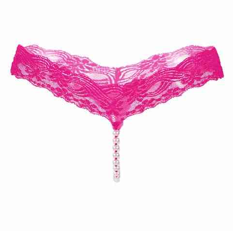 Еротичні трусики з перлами, малинові - розмір універсальний (на резинці) Київ