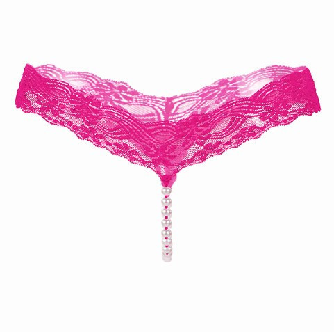 Еротичні трусики з перлами, малинові - розмір універсальний (на резинці) Київ - фото 1