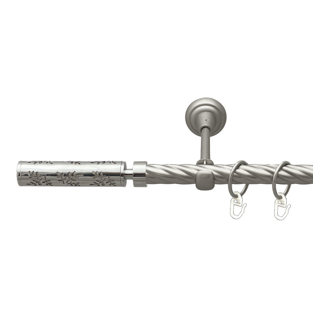 Карниз Orvit Апрілія металевий однорядний відкритий скручена труба кільце металеве Сатин 19 мм 160 см (00-00022958) Львів - фото 1