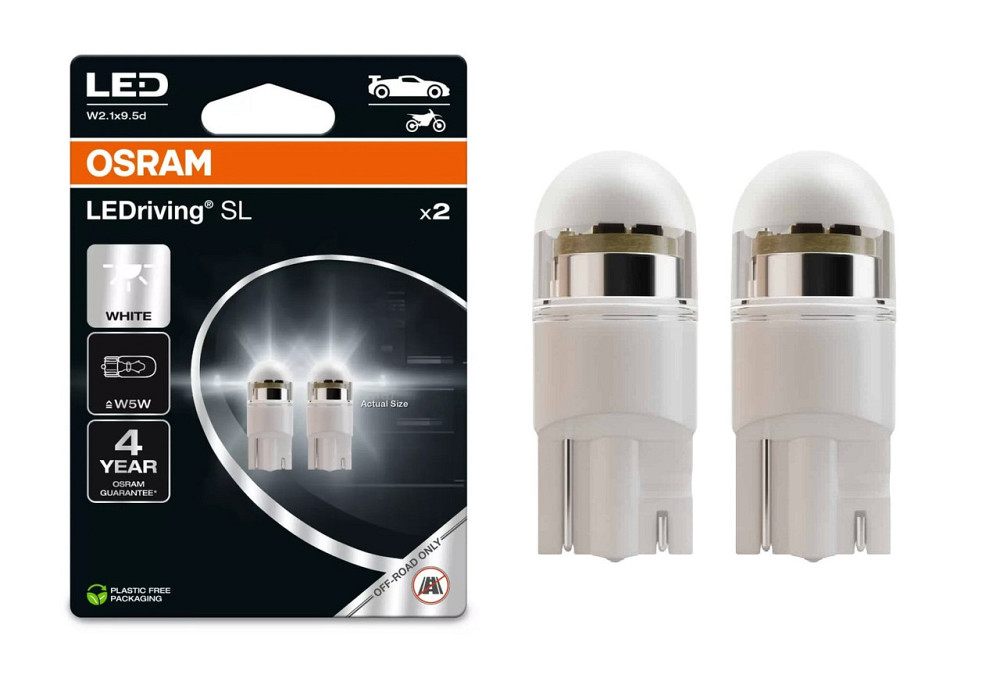 Комплект світлодіодних ламп OSRAM 2825DWP-2BL W5W (T10) LED 6000K 12V W2.1X9.5d WHITE (2 шт) Харків - фото 1
