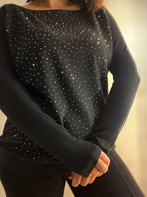 Джемпер женский ACCORDDREAM 9067 тонкий свитер россыпь камней, черный, one size Киев - изображение 17