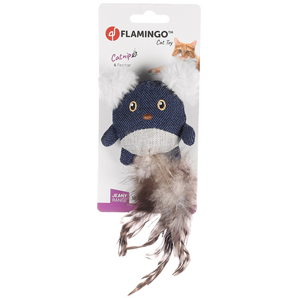 Flamingo Jeany Mouse ФЛАМИНГО ДЖИНИ МЫШЬ мягкая игрушка с перьями и кошачьей мятой для котов Киев - изображение 1