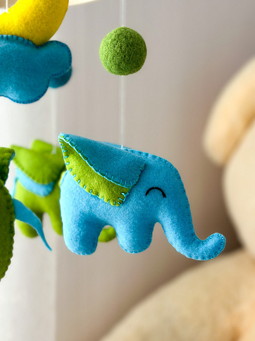 Мобіль на ліжечко для немовлят WoollyFox " Слоненята" Київ - фото 5