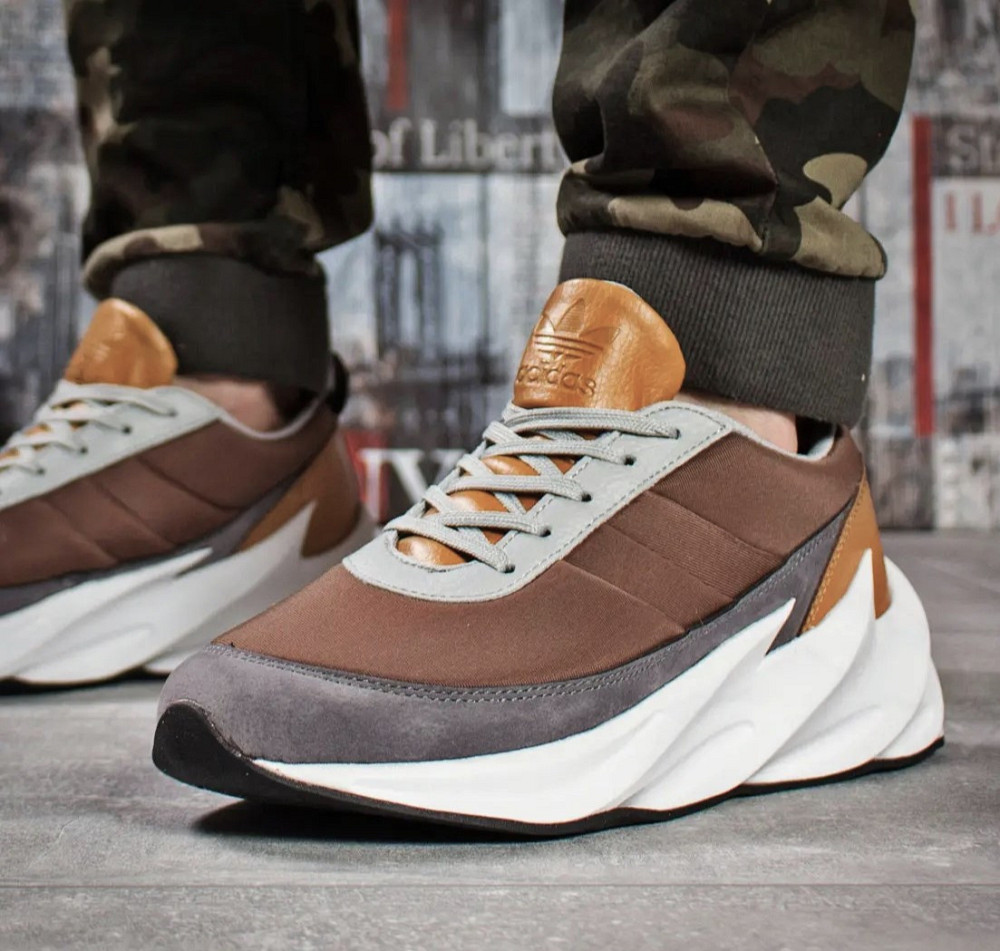 Кросівки Adidas $harks Сірі Чоловічі Адідас Бежеві Акула (розміри: 41,42,43,44,45) Відео Огляд Дніпро - фото 6