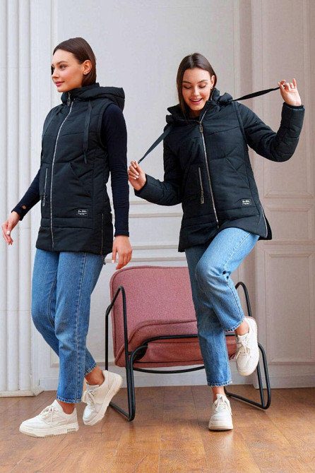 Женская демисезонная курточка трансформер.  Куртка жилетка весенняя 44-58р. Киев - изображение 8