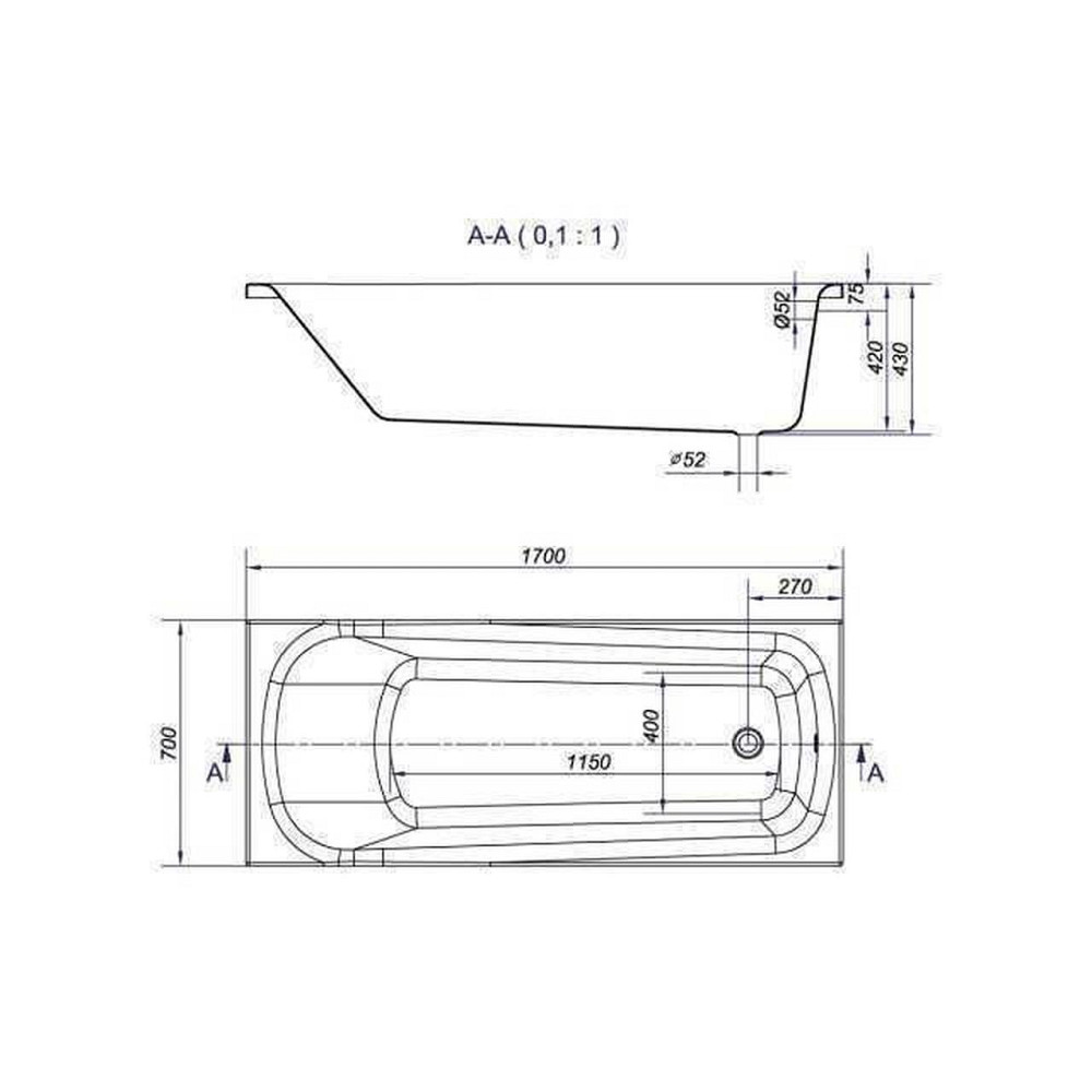 NAO Ванна 170x70 (000011980) Киев - изображение 3