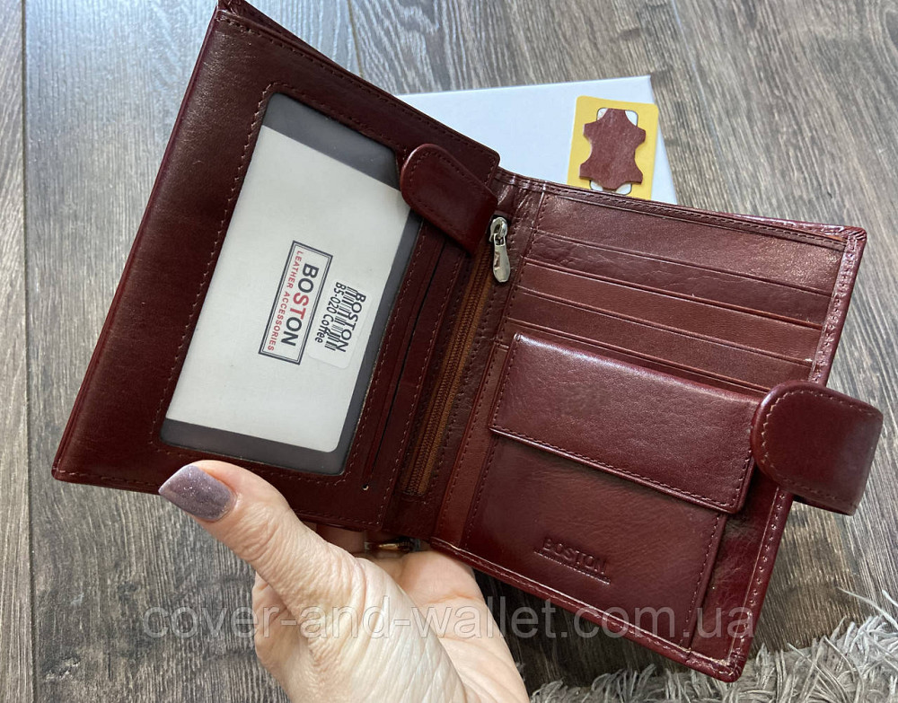 Якісний чоловічий гаманець з гладкої шкіри коричневого кольору Boston B5-020 Київ - фото 5