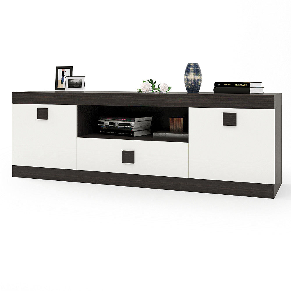 Тумба Эверест ТВ 1500 Соната 150х38х50 венге темный + белый (DTM-2264) Львов - изображение 1