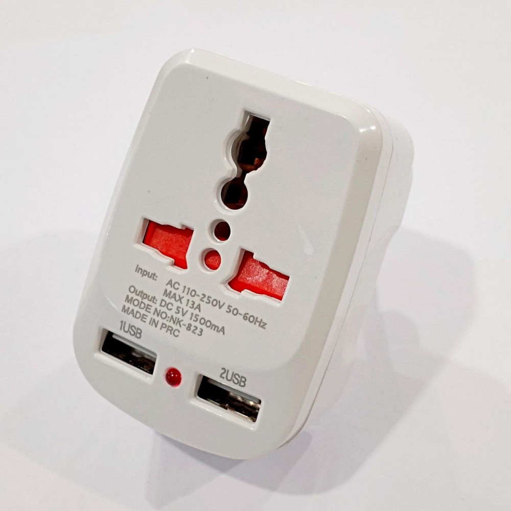 Универсальный адаптер 2в1, переходник+зарядка USB  / NK-823/ 7043 Днепр - изображение 3