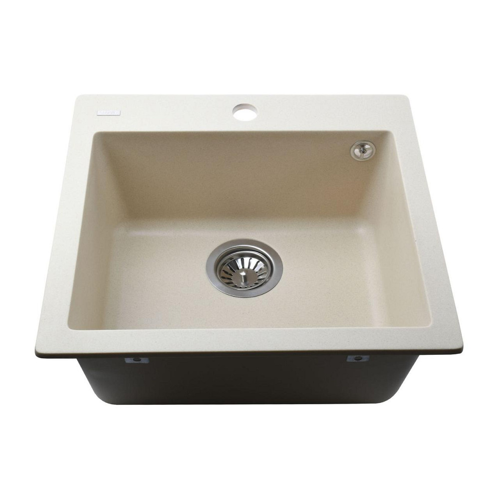 Гранітна мийка Globus Lux AOSTA слонова кiстка 490x455мм (000023576) Київ - фото 2