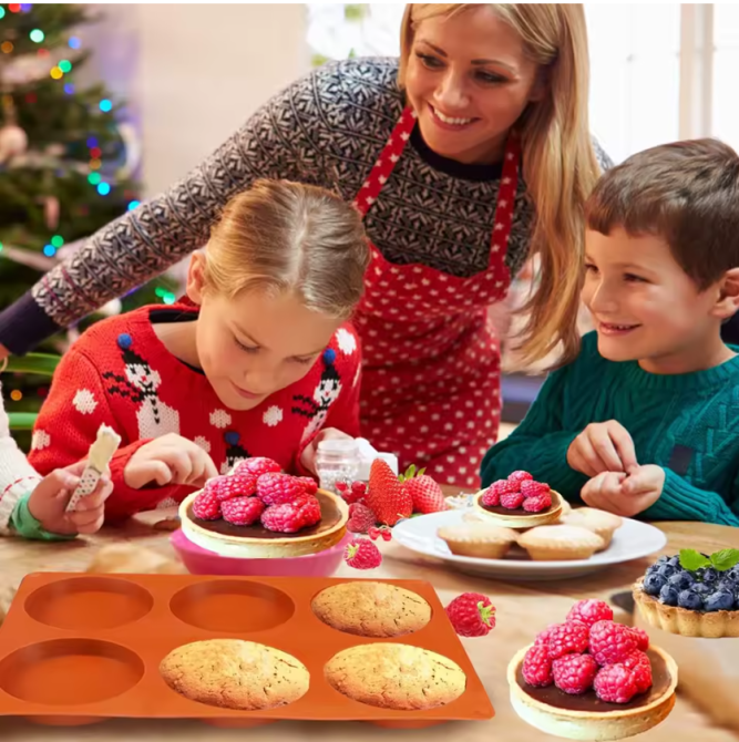 Силиконовая форма для десертов и выпечки, на 6 изделий, круглая Ø10 см, высота 2 см, многоразовая Одесса - изображение 4