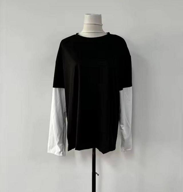 Універсальний унісекс лонгслів оверсайз крою з ефектом двох шарів двонитка Одеса - фото 10