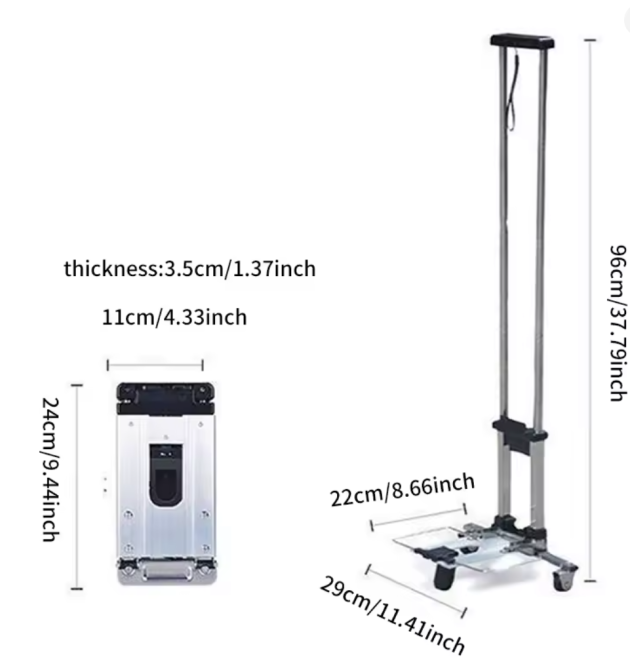 Складная тележка для покупок из нержавеющей стали, легкая и компактная, с ремнём-стяжкой для переноски Одесса - изображение 1