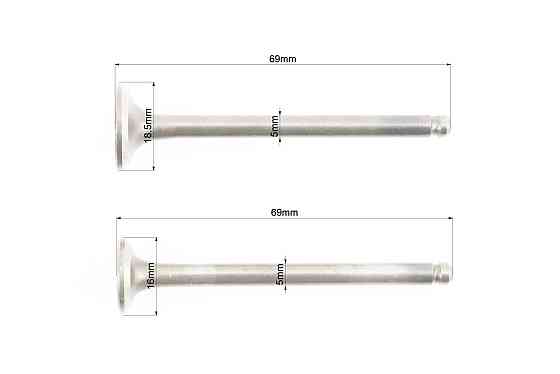 Клапан впускний, випускний к-кт 69мм Киев