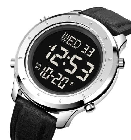 Мужские наручные электронные часы Skmei 1864 (Серебристый с черным циферблатом) Винница