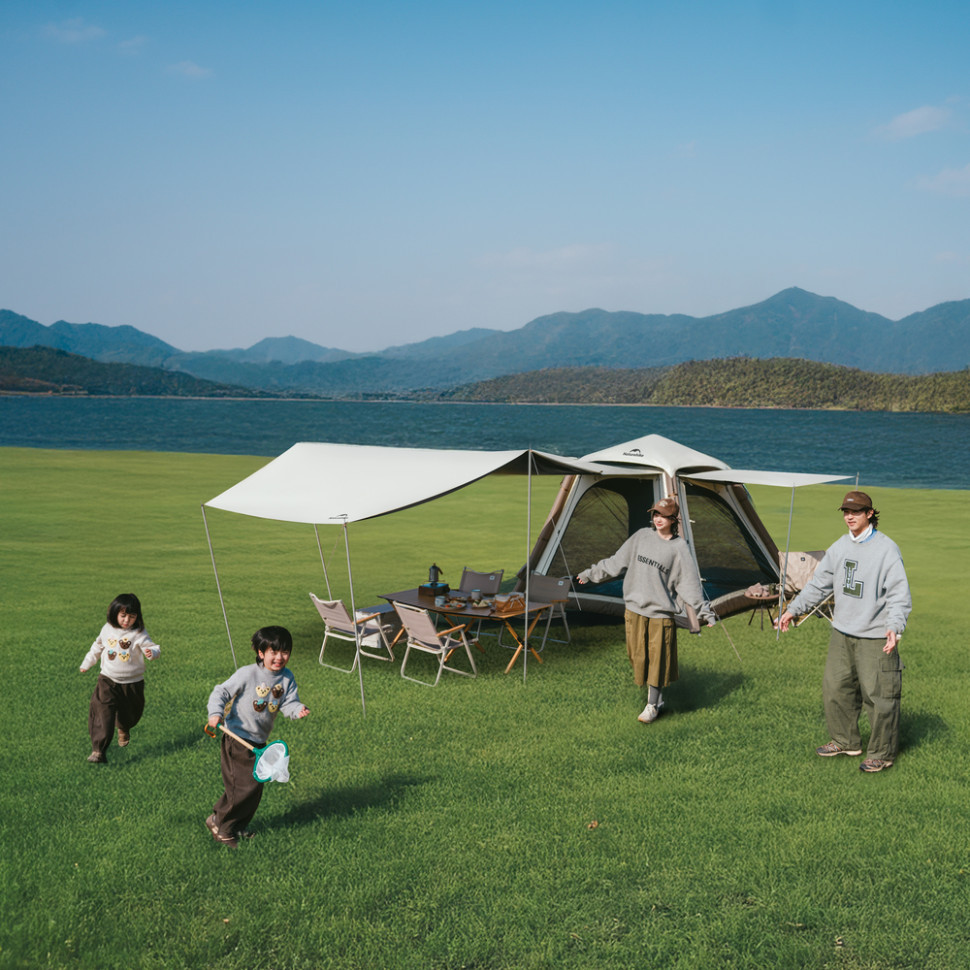 Намет чотиримісний автоматичний надувний із тентом Naturehike Ango CNK2550WS017, коричневий Київ - фото 4