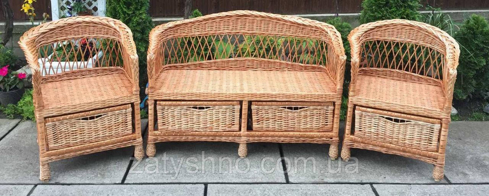 Плетеная мебель с шуфлядами|  Комплект плетеной мебели с журнальным столом  | мебель из лозы с низко Киев - изображение 5