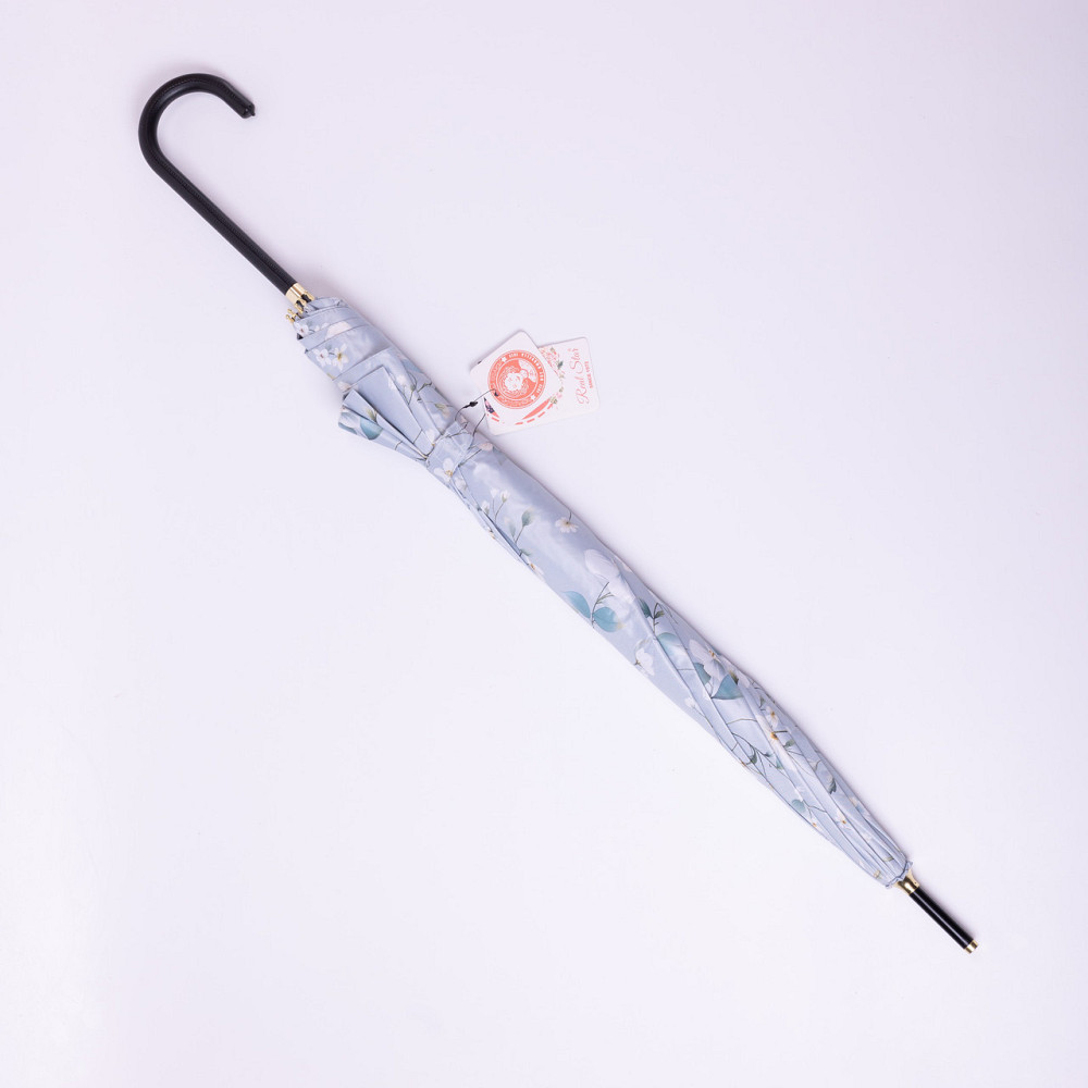 Класична парасолька-тростина напівавтомат з поліестеру 7 спиць діаметр 99 см Блакитна HP-23-7BL Київ - фото 3